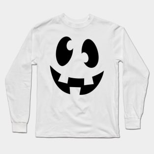 Happy, Goofy, Smiling Ghost Face Jack O Lantern Long Sleeve T-Shirt